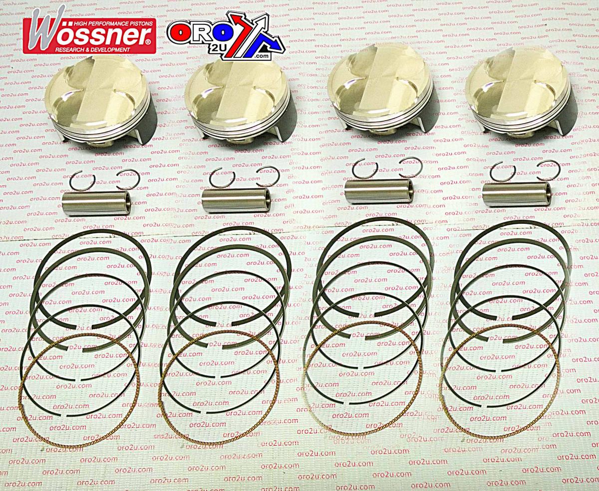 WOSSNER 78mm PISTON KIT KAWASAKI ZX-10R 2004-2010, COMP 13:1 (X4)