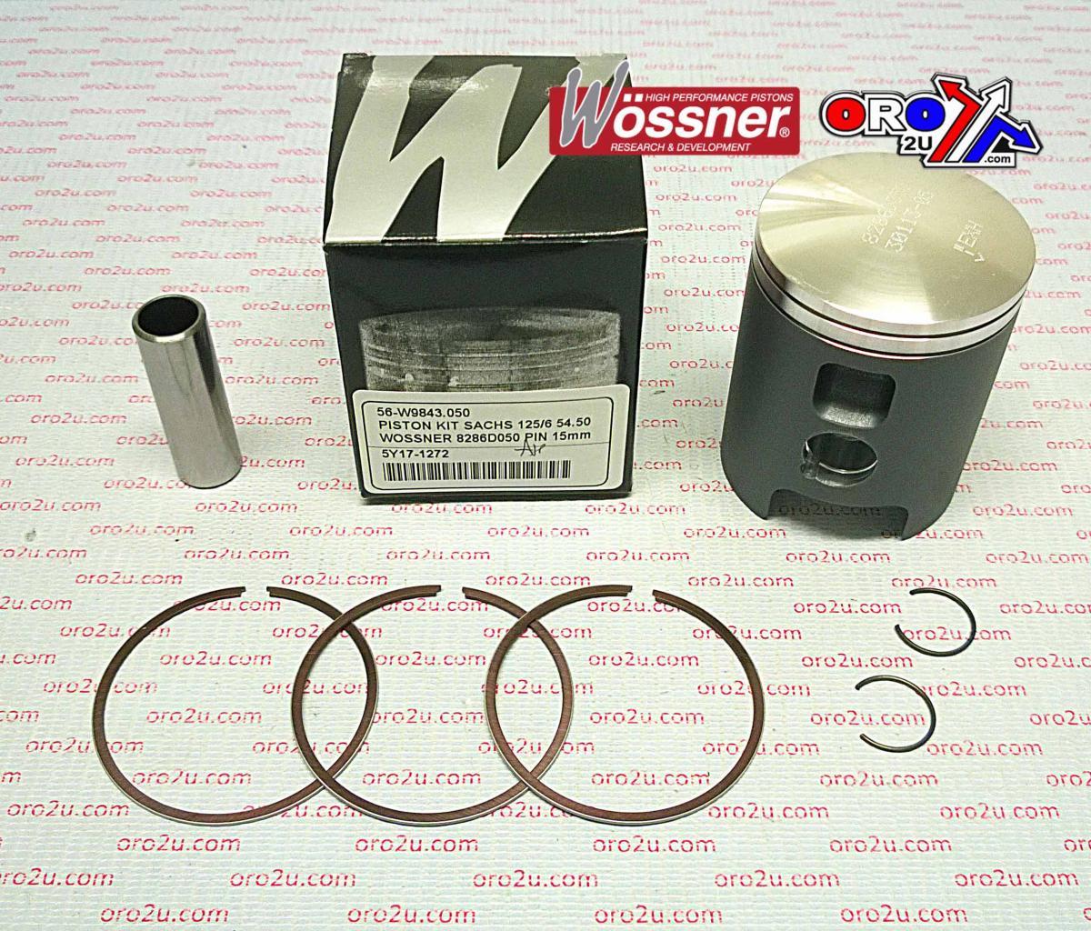 WOSSNER 55.5mm PISTON KIT SACHS 125/6, PIN 15mm