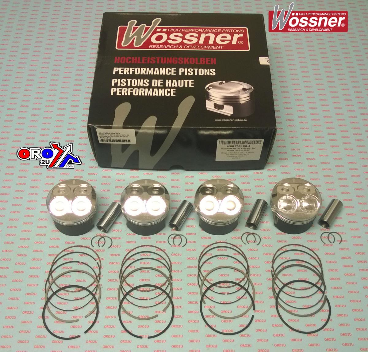 WOSSNER 74mm PISTON KIT SUZUKI GSXR750 88-89, GSX-F750 89-97 (X4)