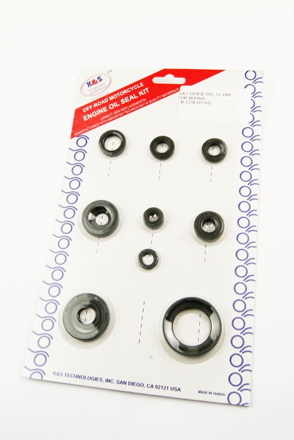 ENGINE OIL SEAL SET HONDA CR125R 1987-2003, 10Pcs 11Pcs