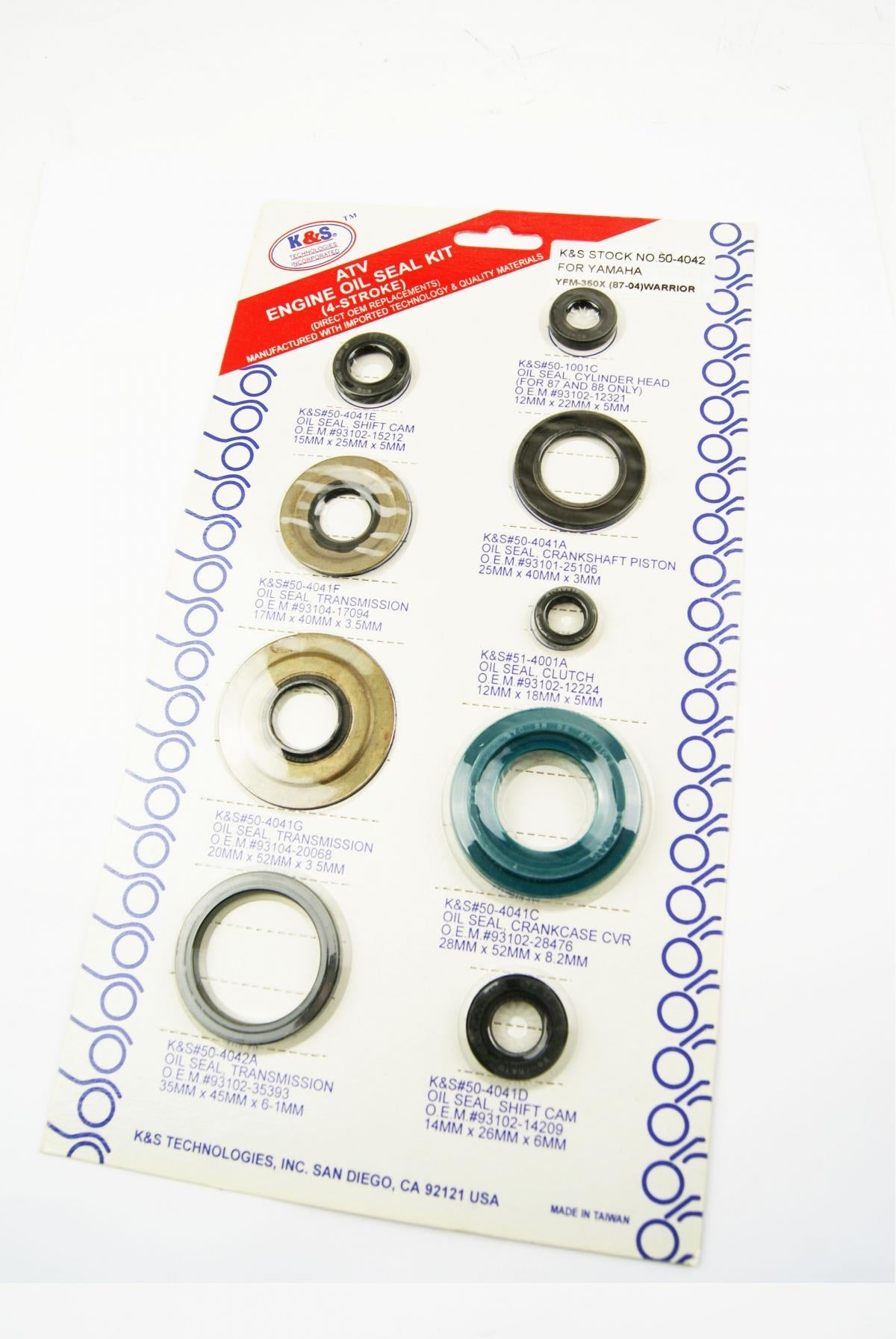K&S ENGINE OIL SEAL SET YAMAHA YFM350X 87-04, YFM350R 03-13
