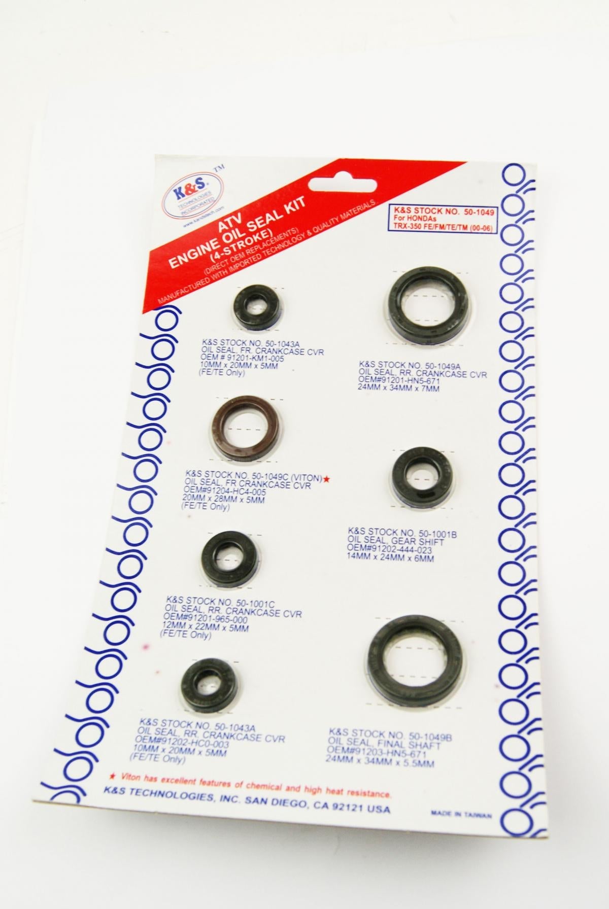 K&S ENGINE OIL SEAL SET HONDA TRX350 FE/FM/TE/TM 2000-2006