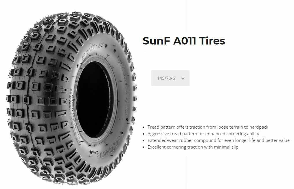 145/70x6" SUNF, 4PLY ATV TYRE