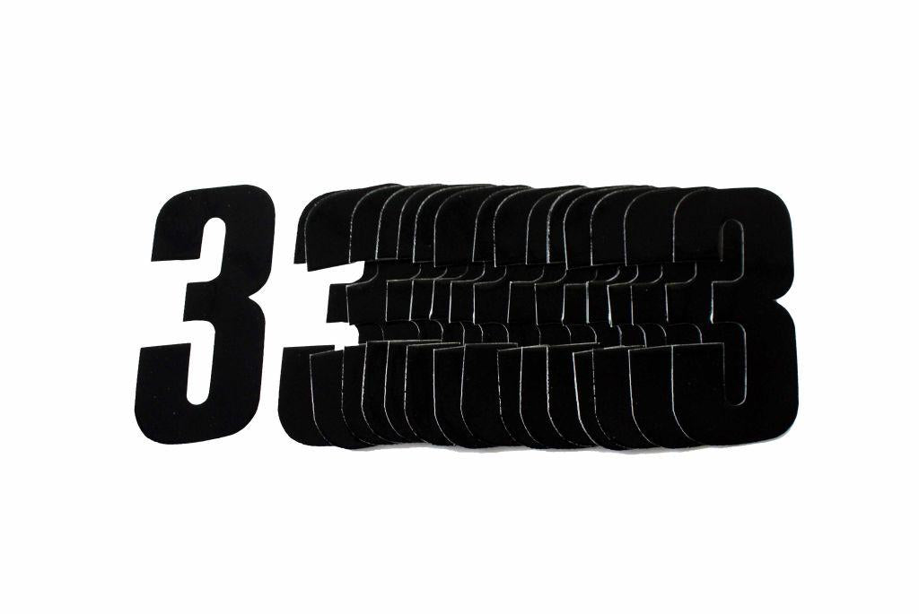 3 BLACK DECAL 4.5"/11cm PK/20