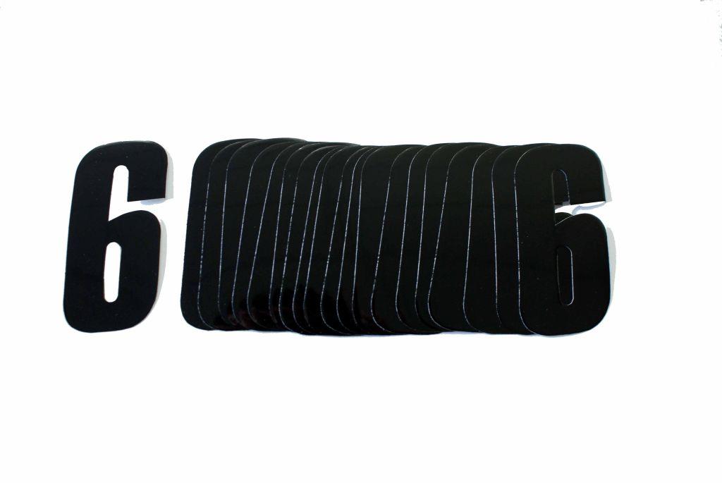 6/9 BLACK DECAL 4.5"/11cm PK20