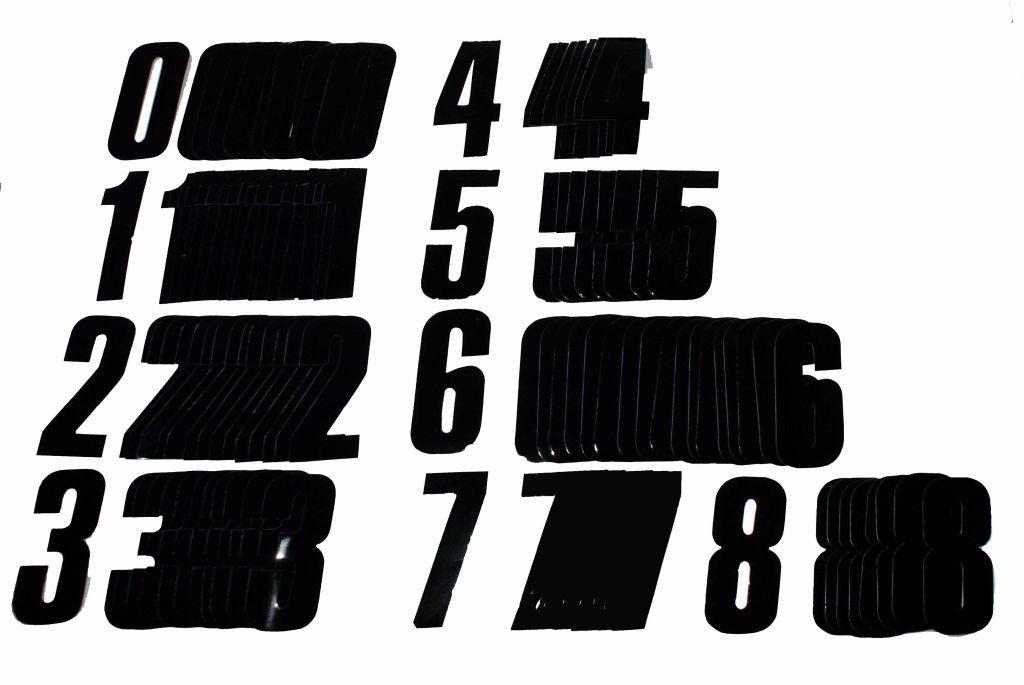 0-9 BLACK DECAL 11cm PK 108 NUMBERS