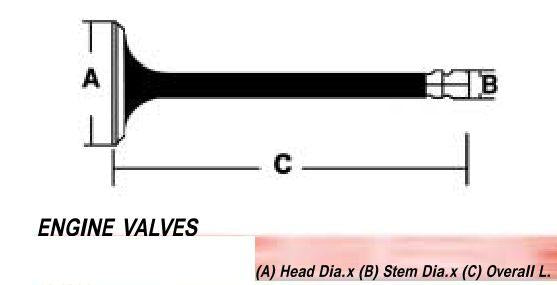 VALVE 21mm HEAD x 5.5mm STEM x 63.9mm LENGTH