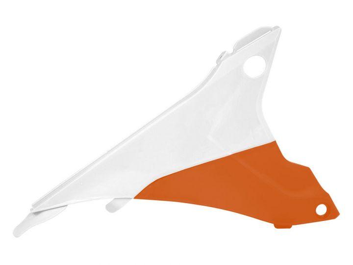 R-TECH ORANGE/WHITE R/H AIRBOX+PANEL 125-300 EXC 14-16, 250-500 EXC-F 14-16