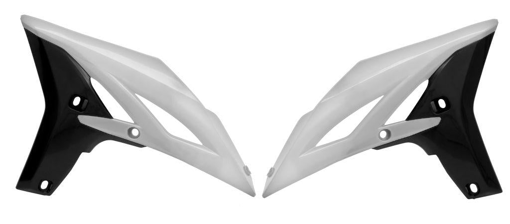 R-TECH BLACK/WHITE RADIATOR SCOOPS YAMAHA YZ250F 2010-2013