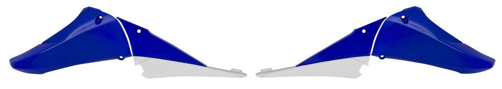 R-TECH BLUE/WHITE UPPER RADIATOR SCOOPS YAMAHA YZ450F 2010-2013