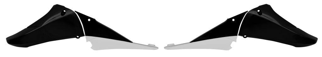R-TECH BLACK/WHITE UPPER RADIATOR SCOOPS YAMAHA YZ450F 2010-2013