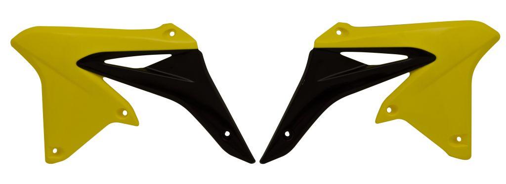 R-TECH YELLOW/BLACK RADIATOR SCOOPS SUZUKI RM-Z250 2010-2016