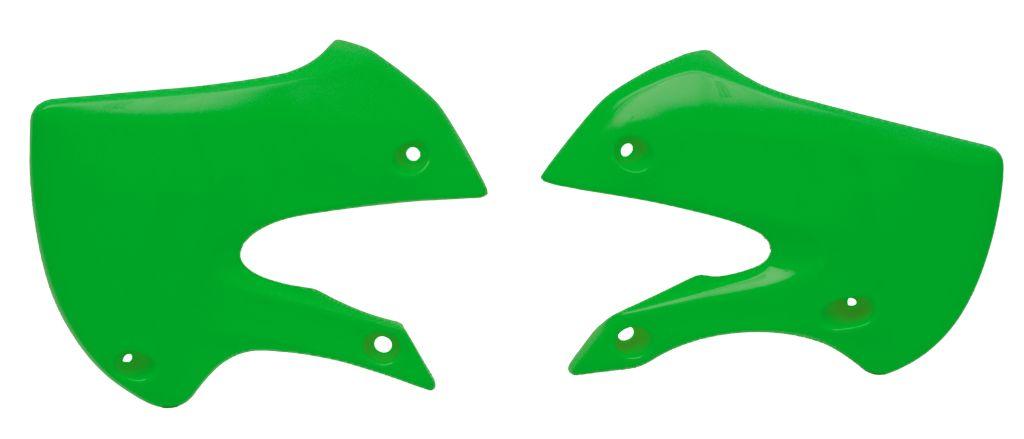 R-TECH NEON GREEN RADIATOR SCOOPS KAWASAKI KX65 2000-2024, SUZUKI RM65 2003-2005