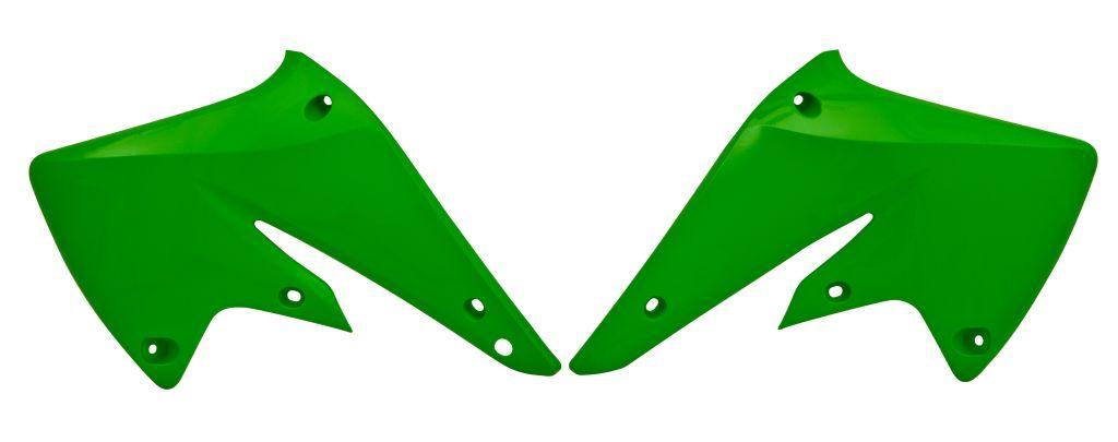 R-TECH GREEN RADIATOR SCOOPS KAWASAKI KX250F 2004-2005