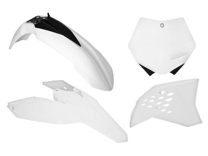 R-TECH WHITE PLASTIC KIT/4 KTM 125-530 EXC/EXC-F 08-11, SX/SX-F 07-10