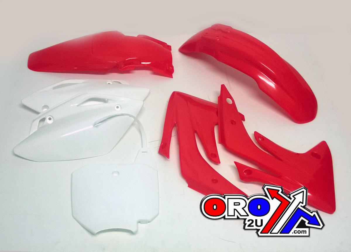 OEM STYLE RED/WHITE PLASTIC KIT/5 HONDA CRF150R 2007-2024