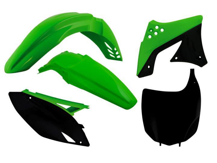 R-TECH OEM STYLE GREEN/BLACK PLASTIC KIT/5 KAWASAKI KX250F 2009-2012