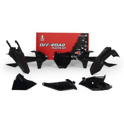 R-TECH BLACK PLASTIC KIT/6 KTM SX85 2018-2024, GAS GAS MC85 2021-2023