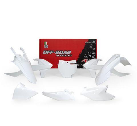 R-TECH WHITE PLASTIC KIT/6 KTM SX85 2018-2024, GAS GAS MC85 2021-2023