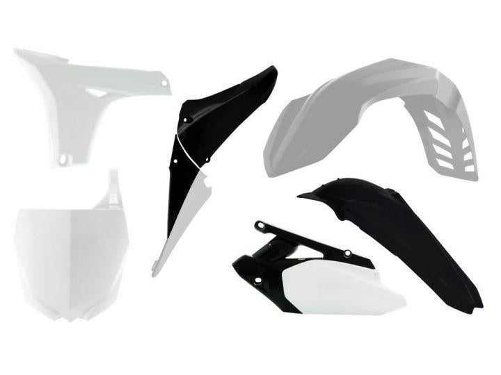 R-TECH WHITE/BLACK PLASTIC KIT/6 YAMAHA YZ450F 2010-2013