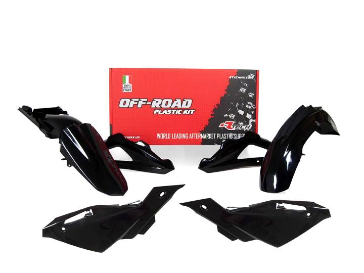 R-TECH BLACK PLASTIC KIT/4 HUSQVARNA CR125 2009-2013, WR125 2009-2013