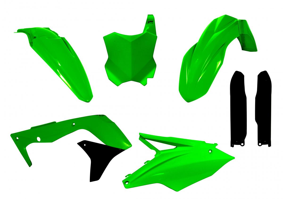 R-TECH NEON GREEN PLASTIC KIT/5 KAWASAKI KX450F 2016-2018