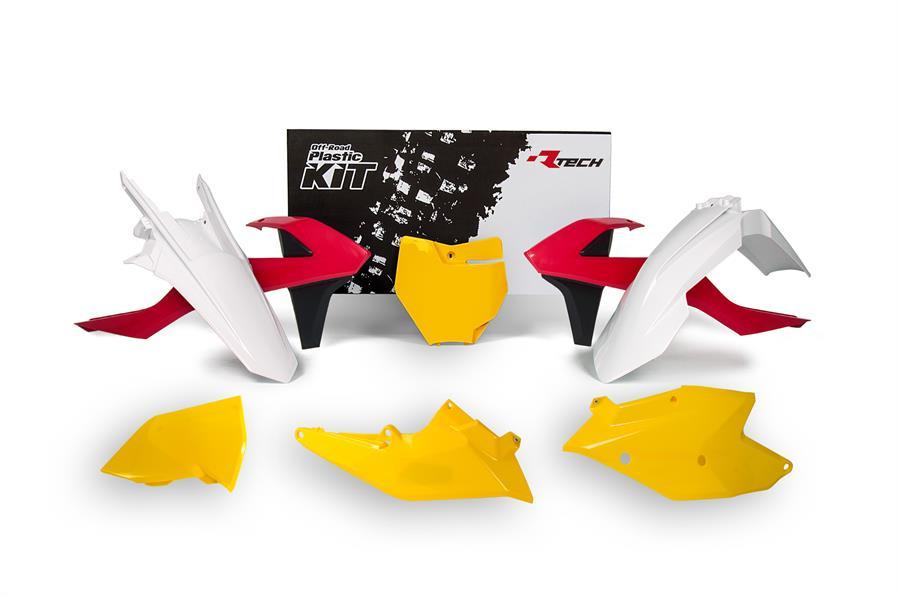 R-TECH RED/YELLOW/WHITE PLASTIC KIT/6 KTM SX/SX-F 2016-2018, XC/XC-F 2017-2018