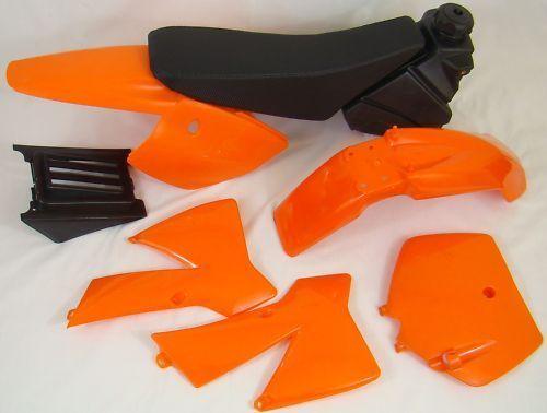 FIR ORANGE PLASTIC KIT KTM 50 SX 2002-2008 WITH SEAT AND TANK