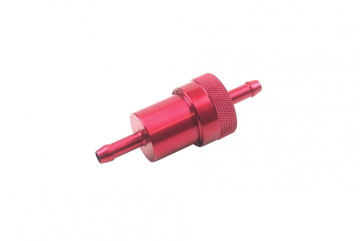 RED 1/4" ALLOY FUEL FILTER