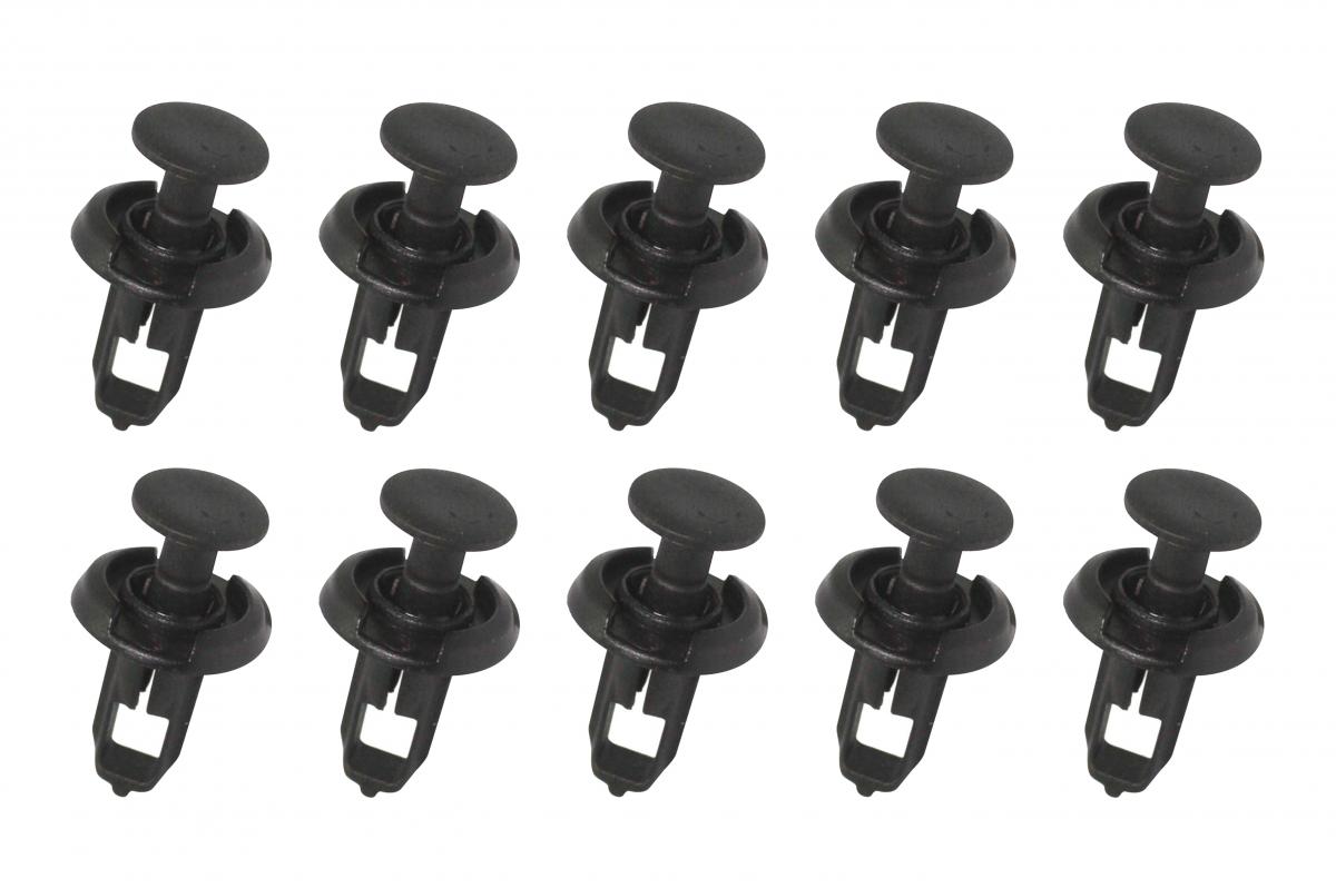 PACK-10 PLASTIC CENTER PUSH FENDER CLIPS, 8mm x 20mm x 25mm
