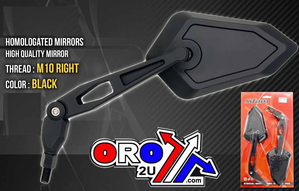 UNIVERSAL 10mm BLACK MIRRORS, PAIR