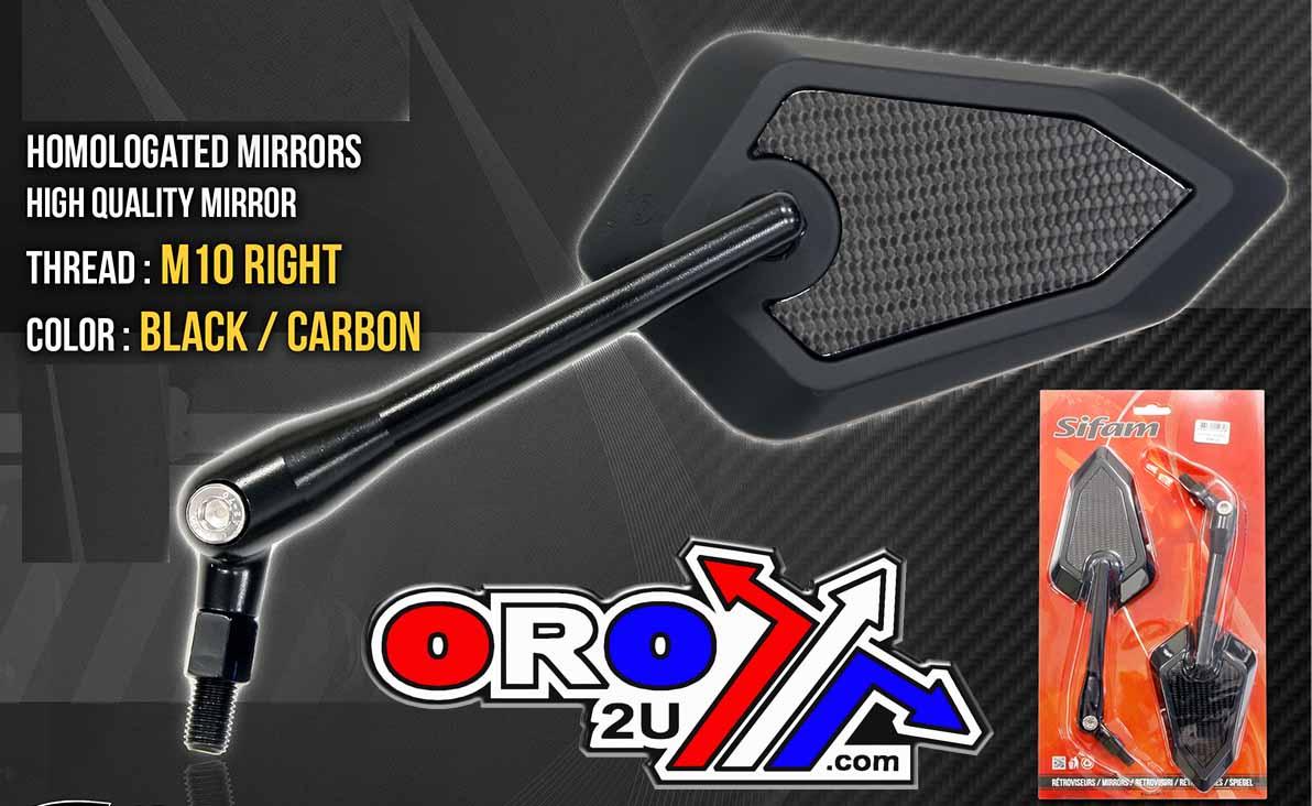 UNIVERSAL 10mm CARBON MIRRORS, PAIR