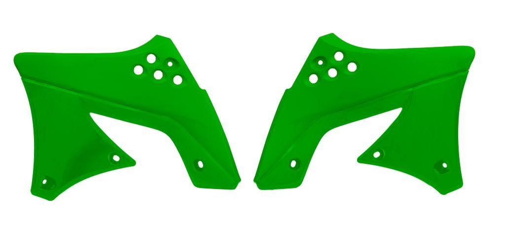 R-TECH GREEN RADIATOR SCOOPS KAWASAKI KX250F 2009-2012