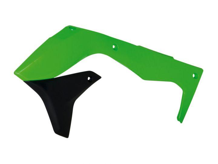 R-TECH GREEN/BLACK RADIATOR SCOOPS KAWASAKI KX450F 2016-2018