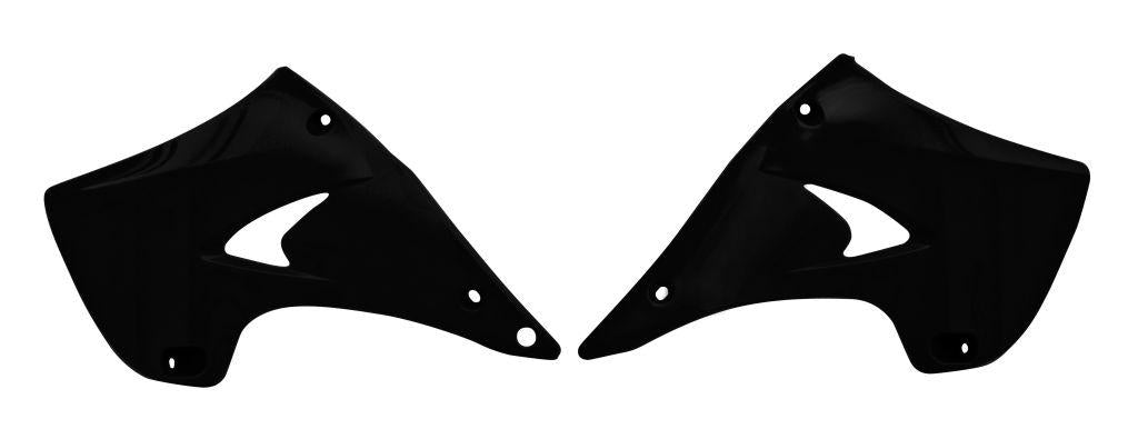 R-TECH BLACK RADIATOR SCOOPS KAWASAKI KX125 2003-2008, KX250 2003-2008