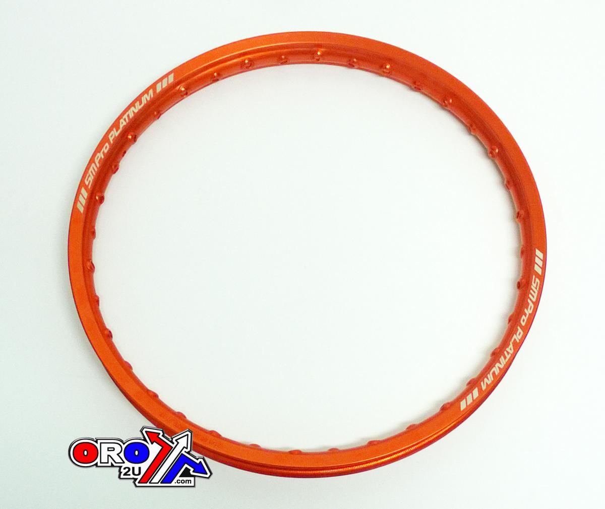 SM PRO PLATINUM RIM MATT ORANGE 160-21, 36 SPOKE HOLE