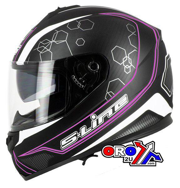 S-LINE ROAD HELMET ROAD XL 62 BLACK/PINK, FULL FACE S440 DOUBLE VISOR