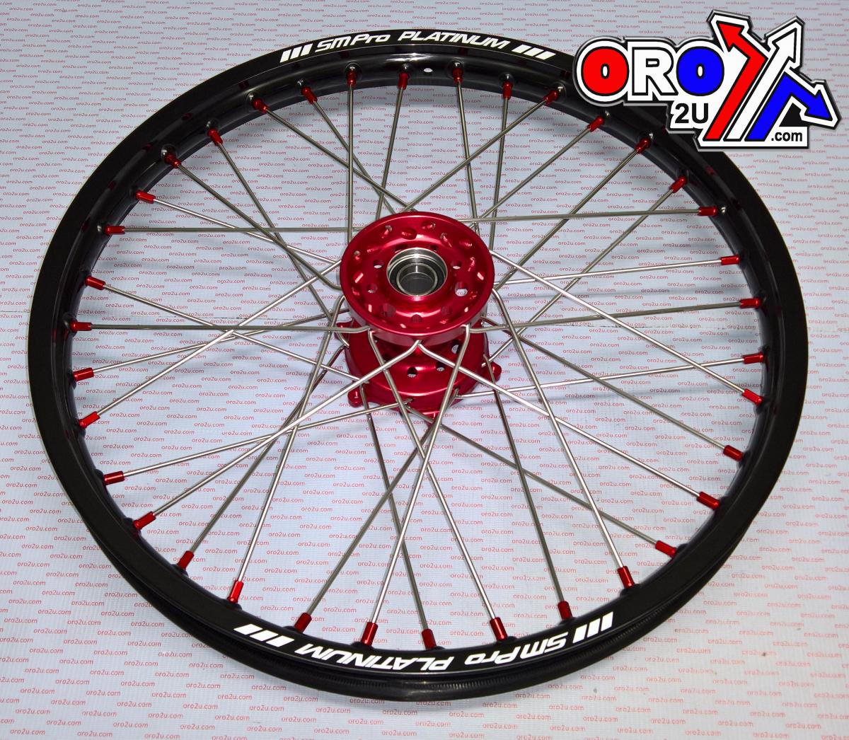 SM PRO 21x1.60 FRONT WHEEL BLACK RIM, RED HUB, RED NIPPLES GAS GAS EC 2004-2017