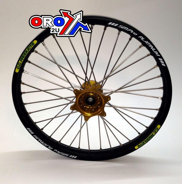 21x1.60 cc FRONT WHEEL BLACK RIM, GOLD HUB YAMAHA