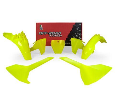 R-TECH NEON YELLOW PLASTIC KIT/5 HUSQVARNA TC85 2018-2024