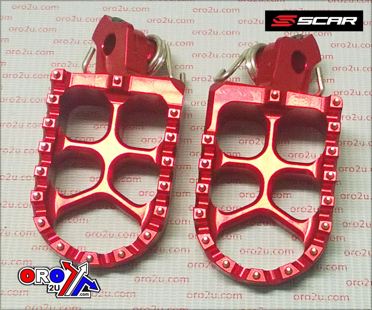RED ALUMINIUM FOOT PEG SET SUZUKI RM-Z250 07-09, RM-Z450 05-07, RMX450Z 10-15