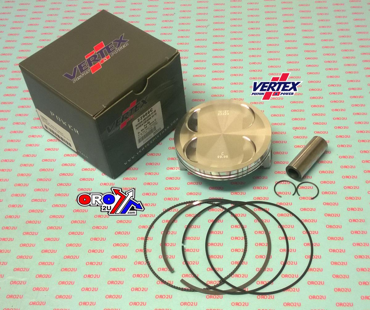PISTON KIT VERTEX 100.0 C HONDA CRF450R 02-17, BIG BORE XXL OS +4.00 COMP 12,1:1