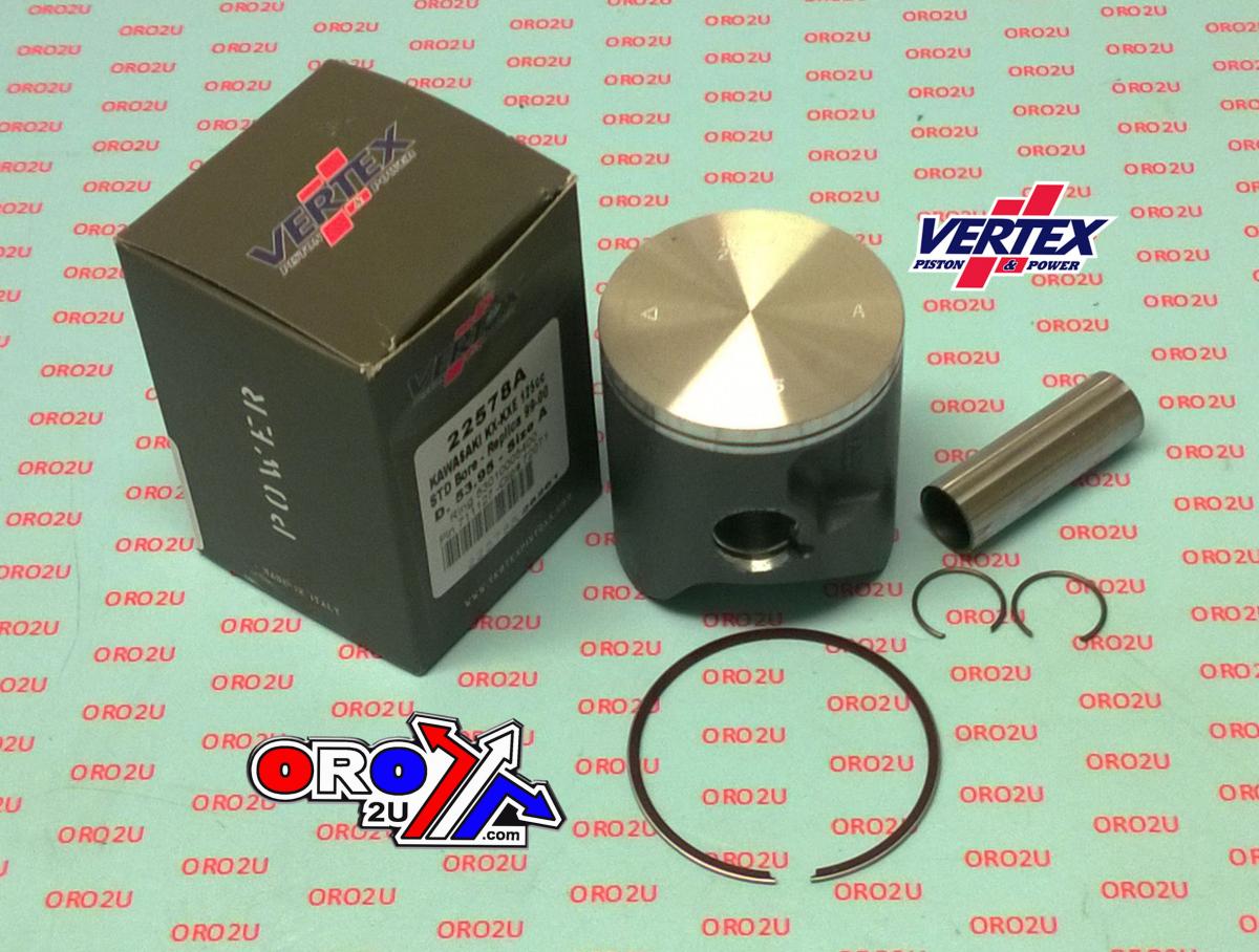 PISTON KIT VERTEX 55.0 KAWASAKI KX125 99-00, VERTEX 22578100 OS +1.00