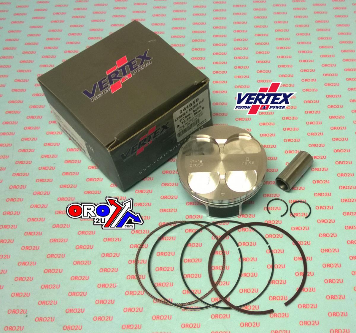 PISTON KIT VERTEX 77.0 D KAWASAKI KXF 250 2017, VERTEX 24165D COMPR 13,7:1