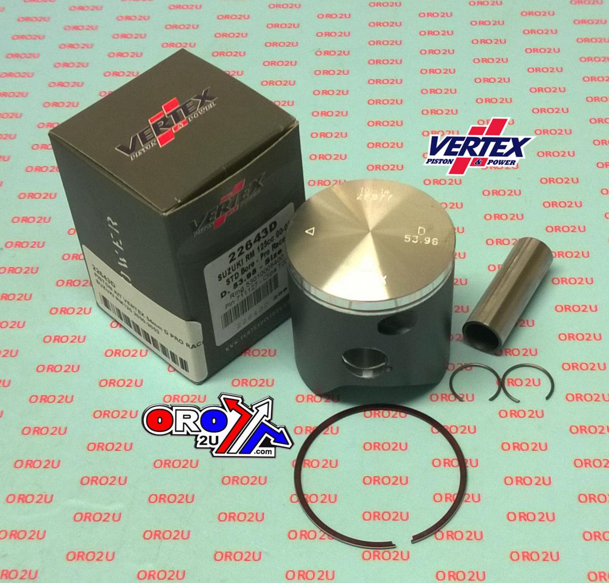 PISTON KIT VERTEX 54.0 B SUZUKI RM125 00-03 PRO RACE, VERTEX 22643B SINGLE RING