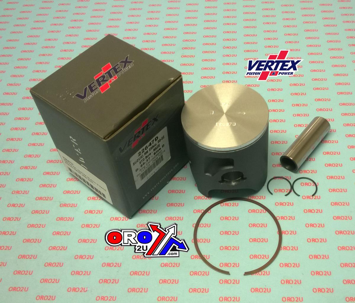 PISTON KIT VERTEX 68.0 SUZUKI RM 250 00-02, VERTEX 22647160 SINGLE RING OS +1.60
