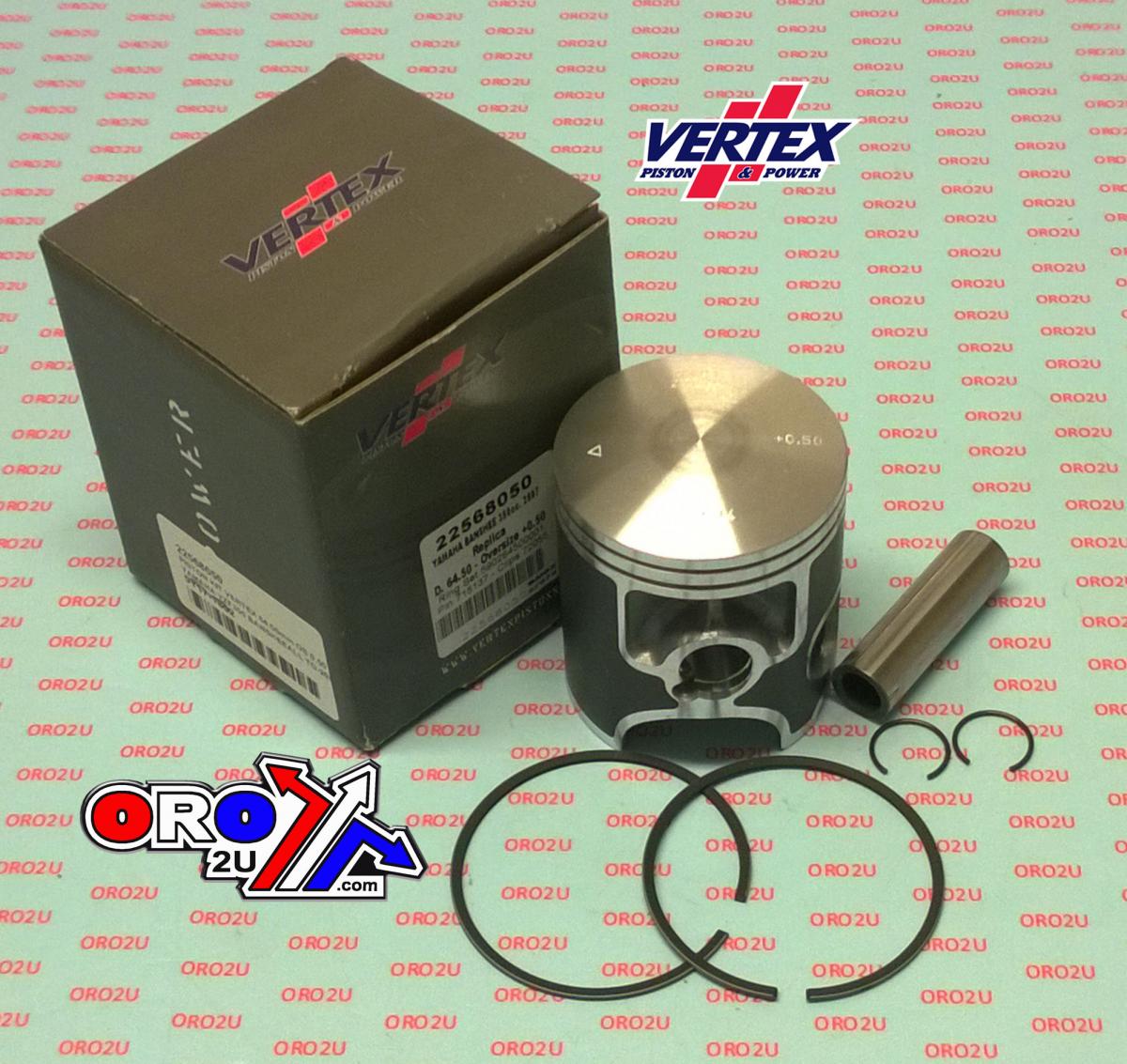 PISTON KIT VERTEX 64.25 YAMYZF350 BANSHEE ALL TO 2007, VERTEX 22568025 OS +0.25