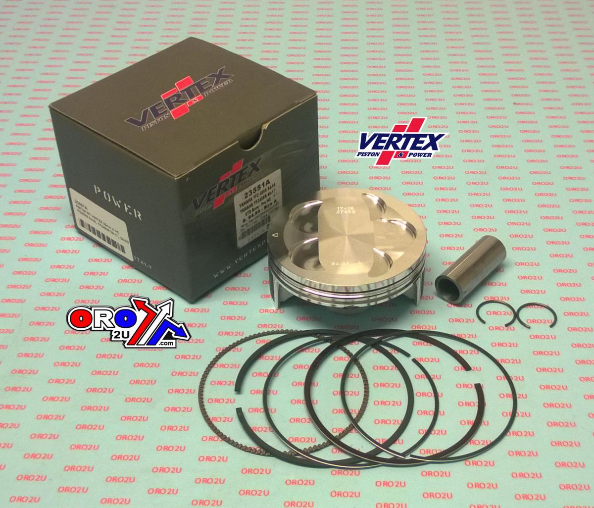PISTON KIT VERTEX 95.0 B HC YAMAHA YFZ 450 S/R 04-17, 23551B HC COMPR 13,0:1
