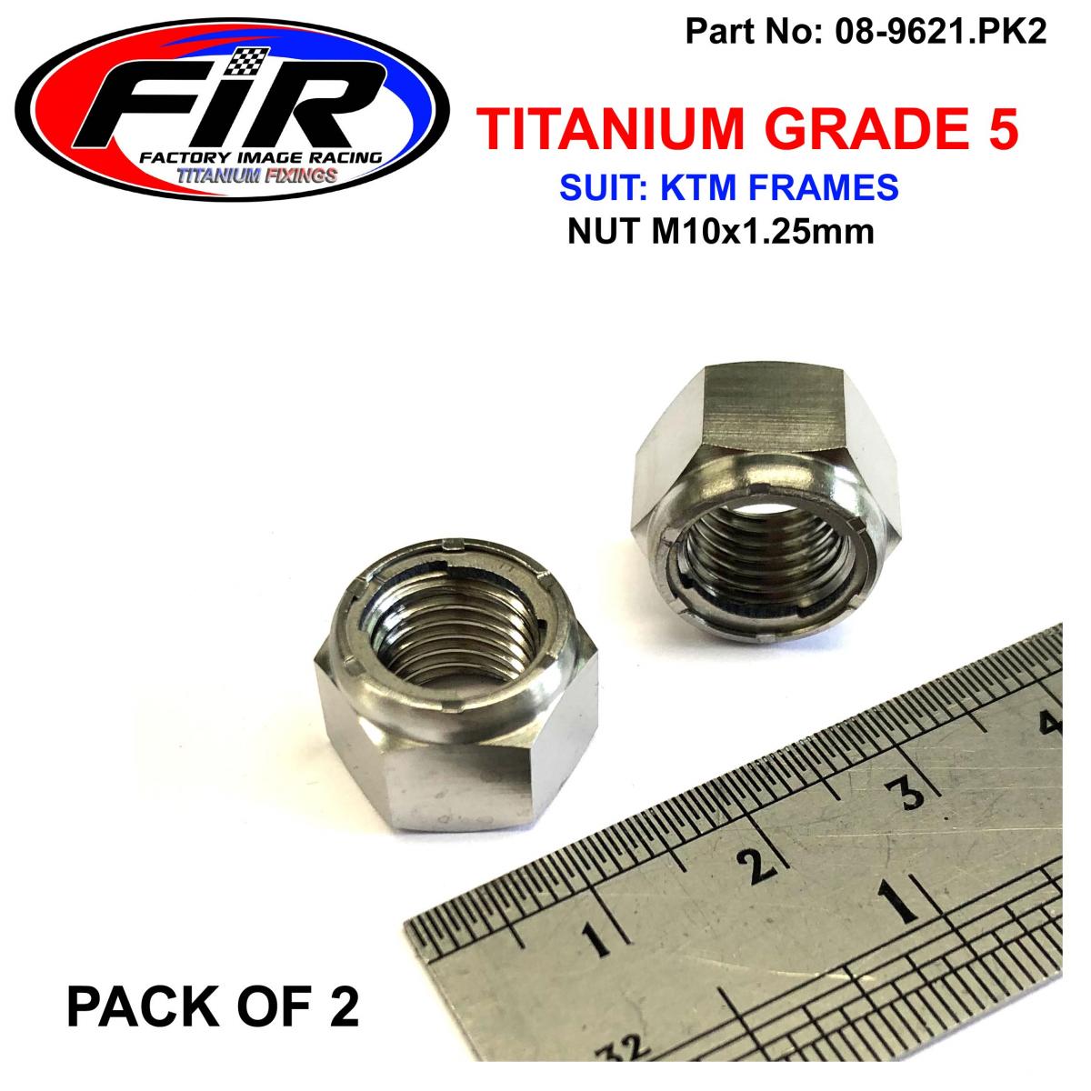 TITANIUM GR5 M10x1.25mm NUT, KTM HUSQ & HUSA / PACK OF 2, (54310086100)