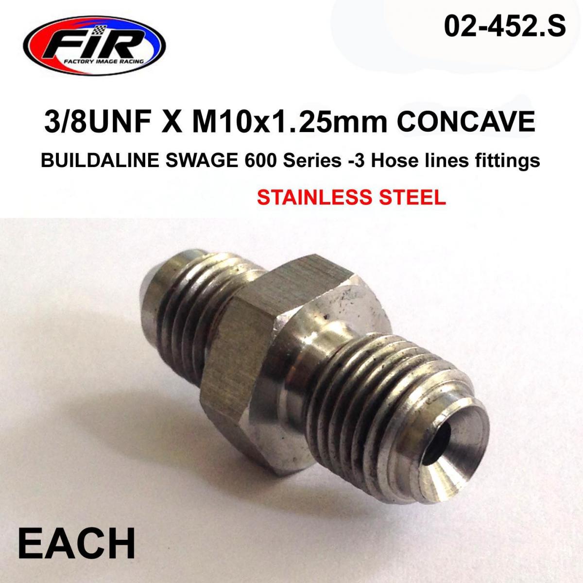 3/8UNF X M10x1.25mm CONCAVE FR, SWAGE 600 Series -3, / STAINLESS STEEL